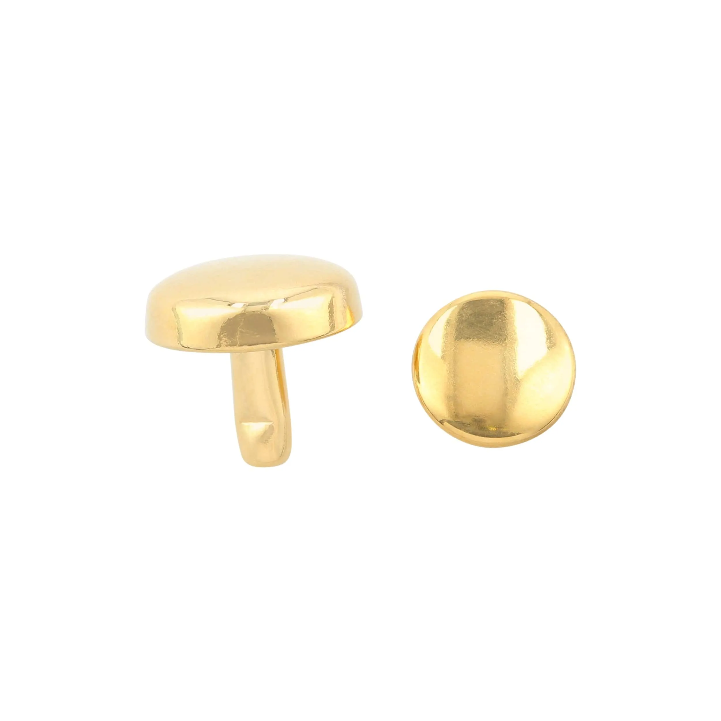 11mm Gold, Flat Top Rivet Stud, Steel - PK5, #P-1850