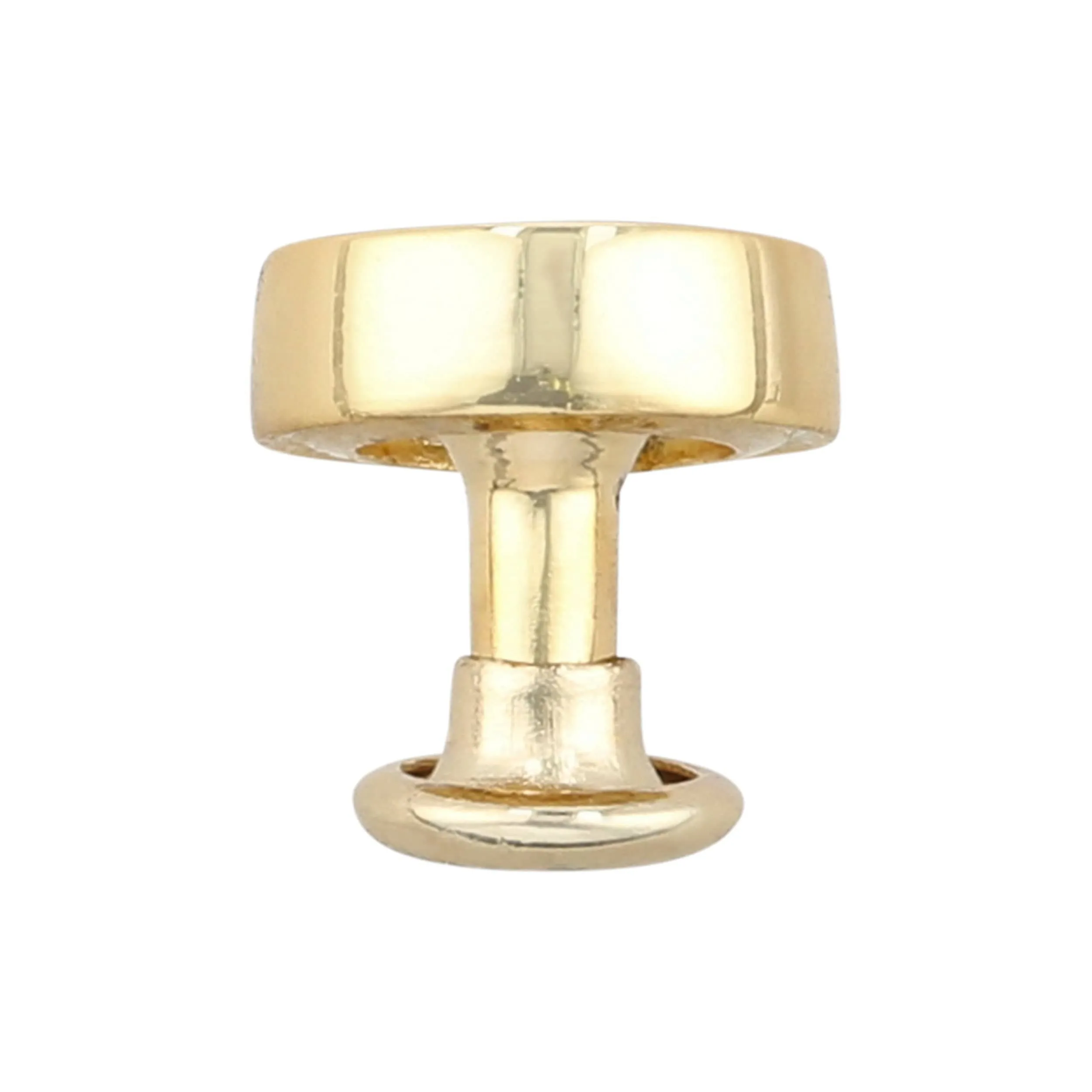 9mm Shiny Gold, Flat Screw Top Rivet Stud, Steel - PK5, #P-2852-GOLD