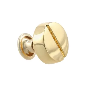 9mm Shiny Gold, Flat Screw Top Rivet Stud, Steel - PK5, #P-2852-GOLD