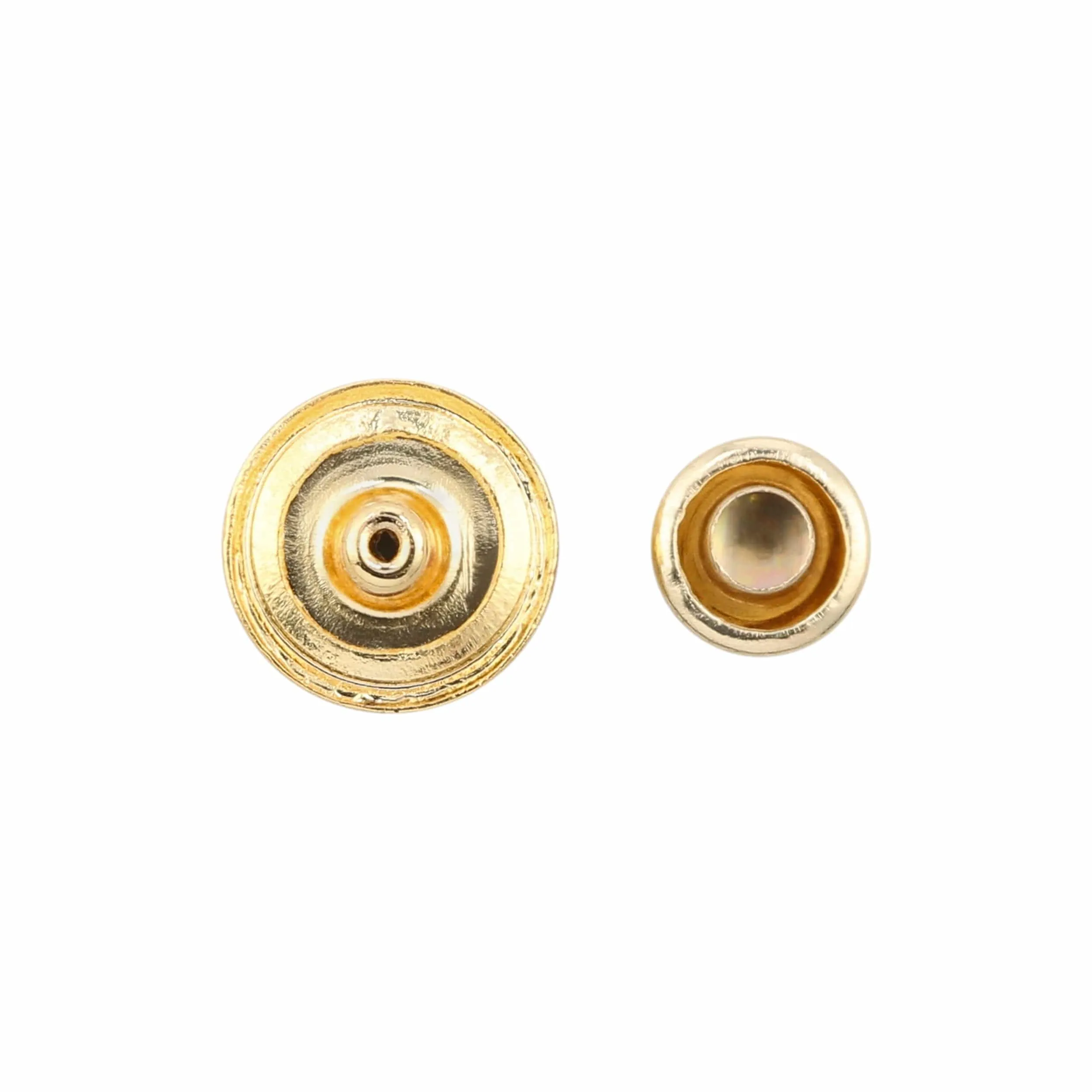 9mm Shiny Gold, Flat Screw Top Rivet Stud, Steel - PK5, #P-2852-GOLD