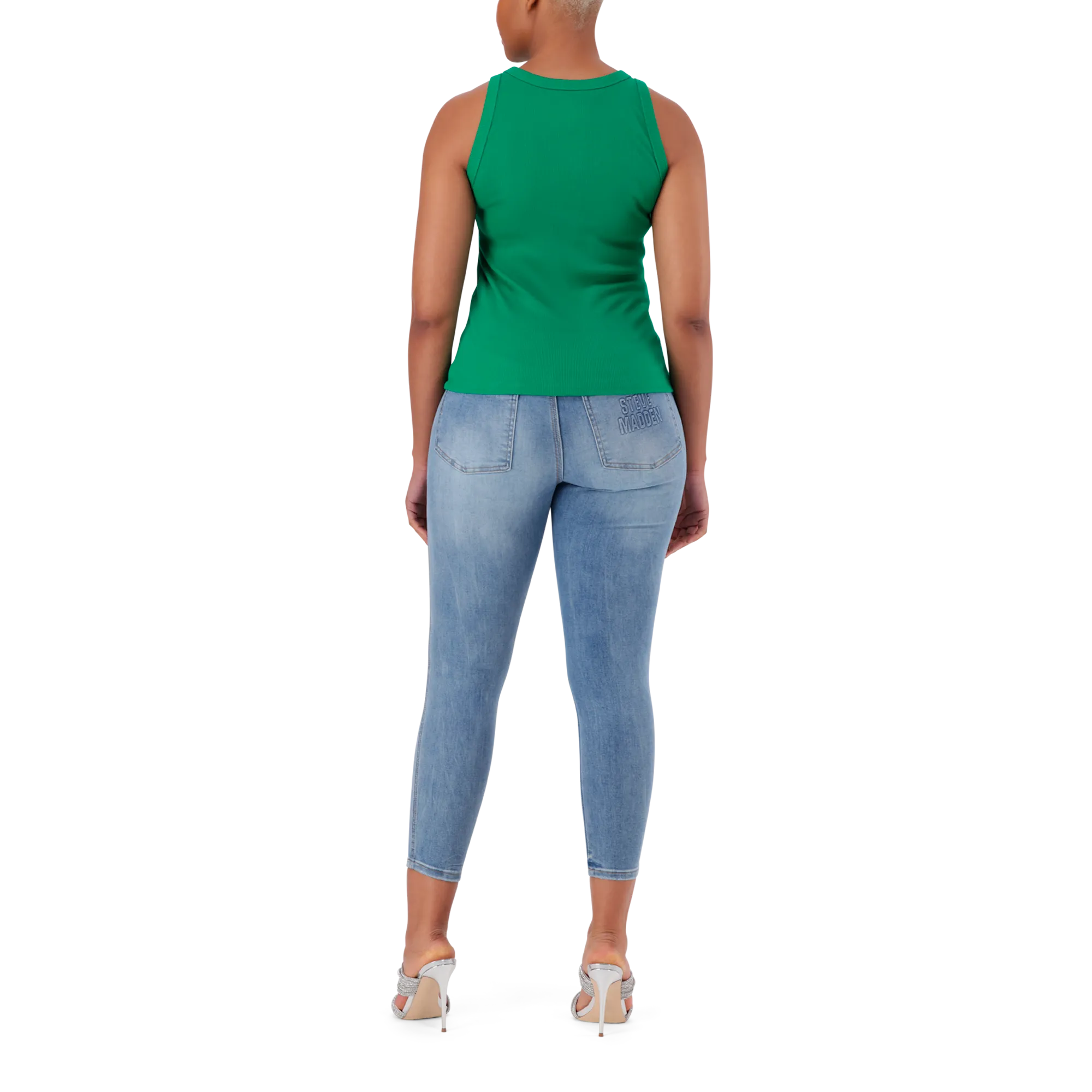 AALIYAH EMERALD SPARKLE LOGO TANK