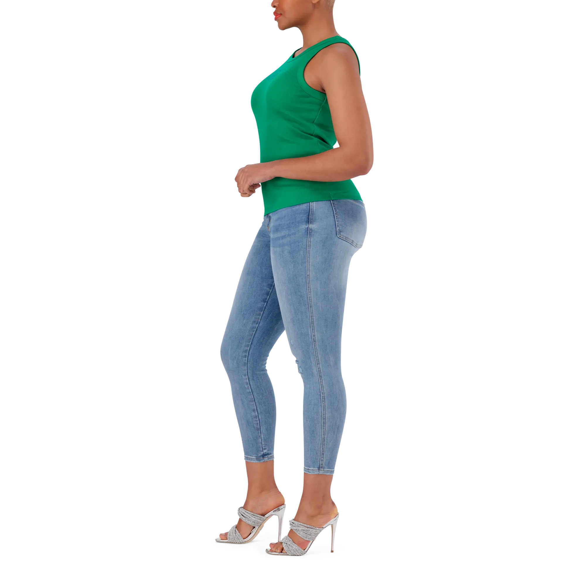 AALIYAH EMERALD SPARKLE LOGO TANK