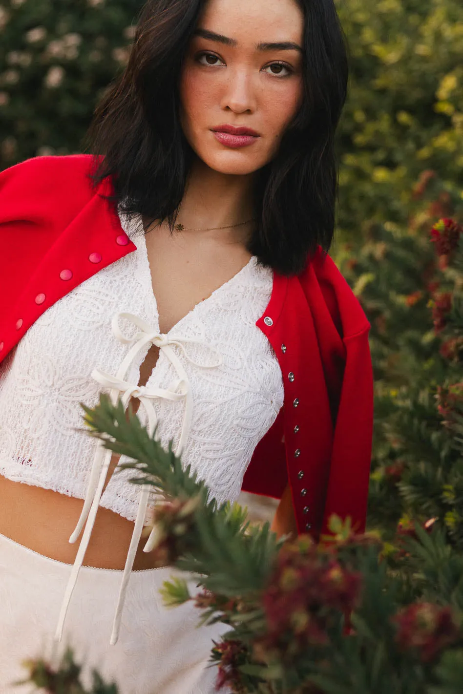 Annelise Embroidered Vest in Oatmeal