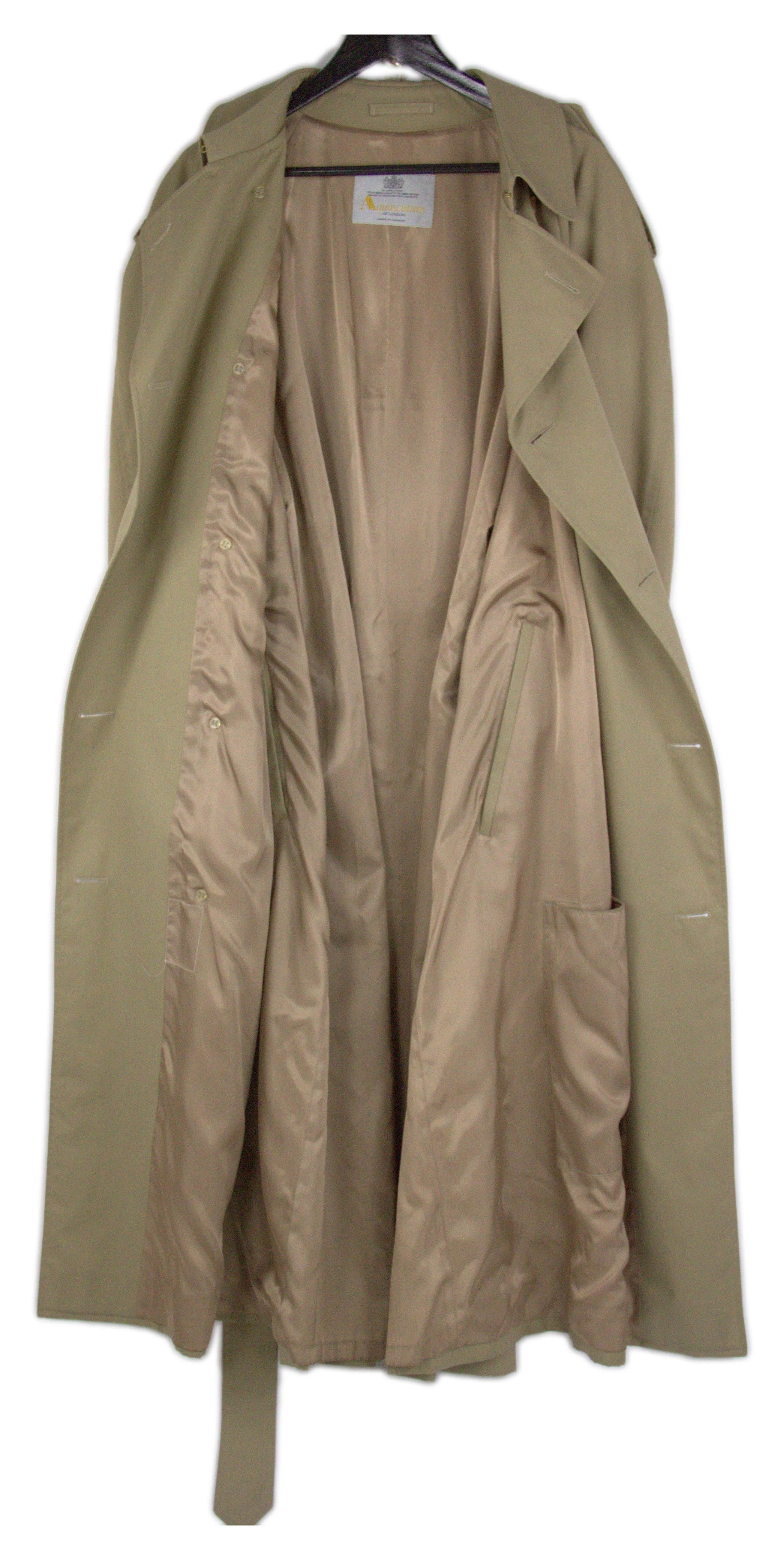 Aquascutum Tan Brown Trench Coat Size US 44 R