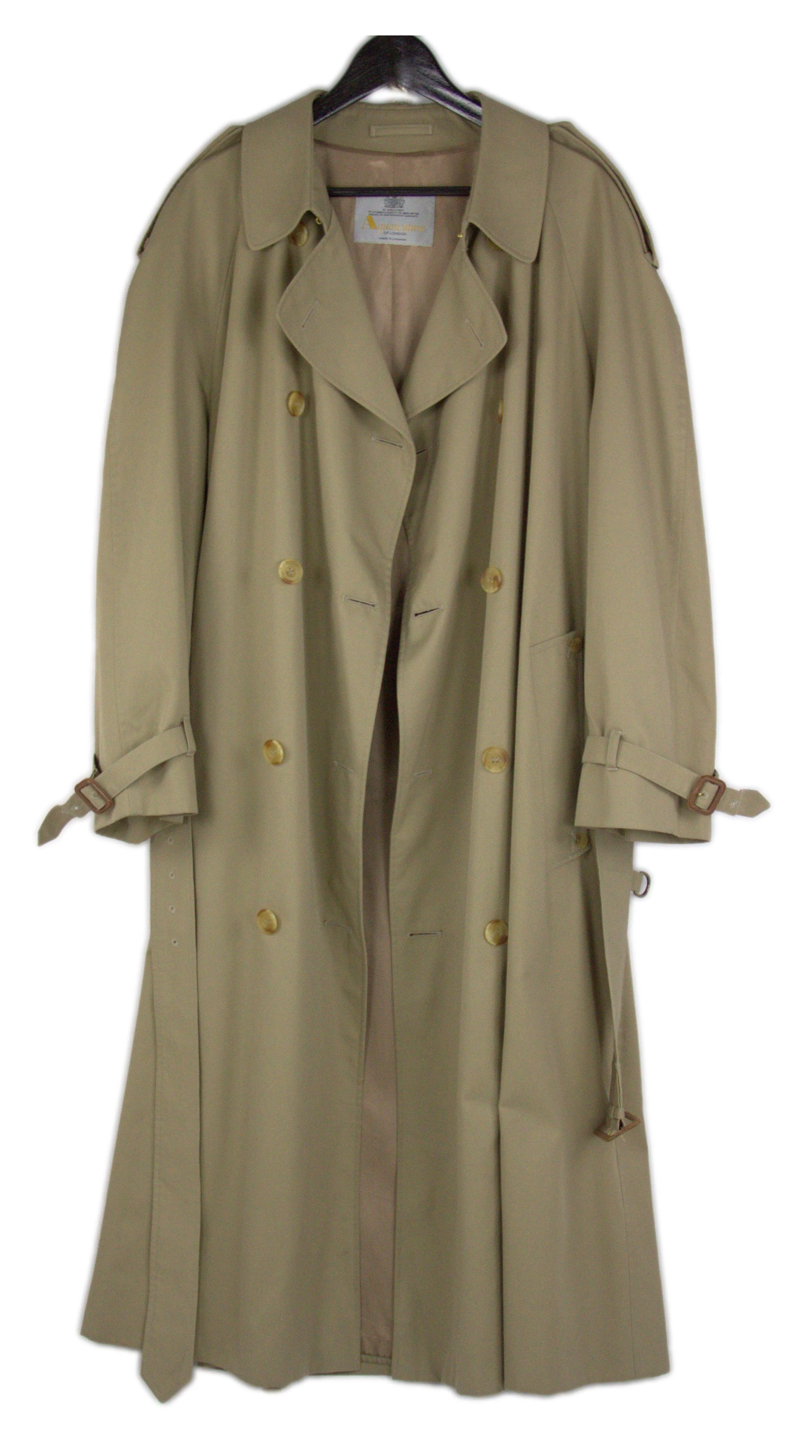 Aquascutum Tan Brown Trench Coat Size US 44 R