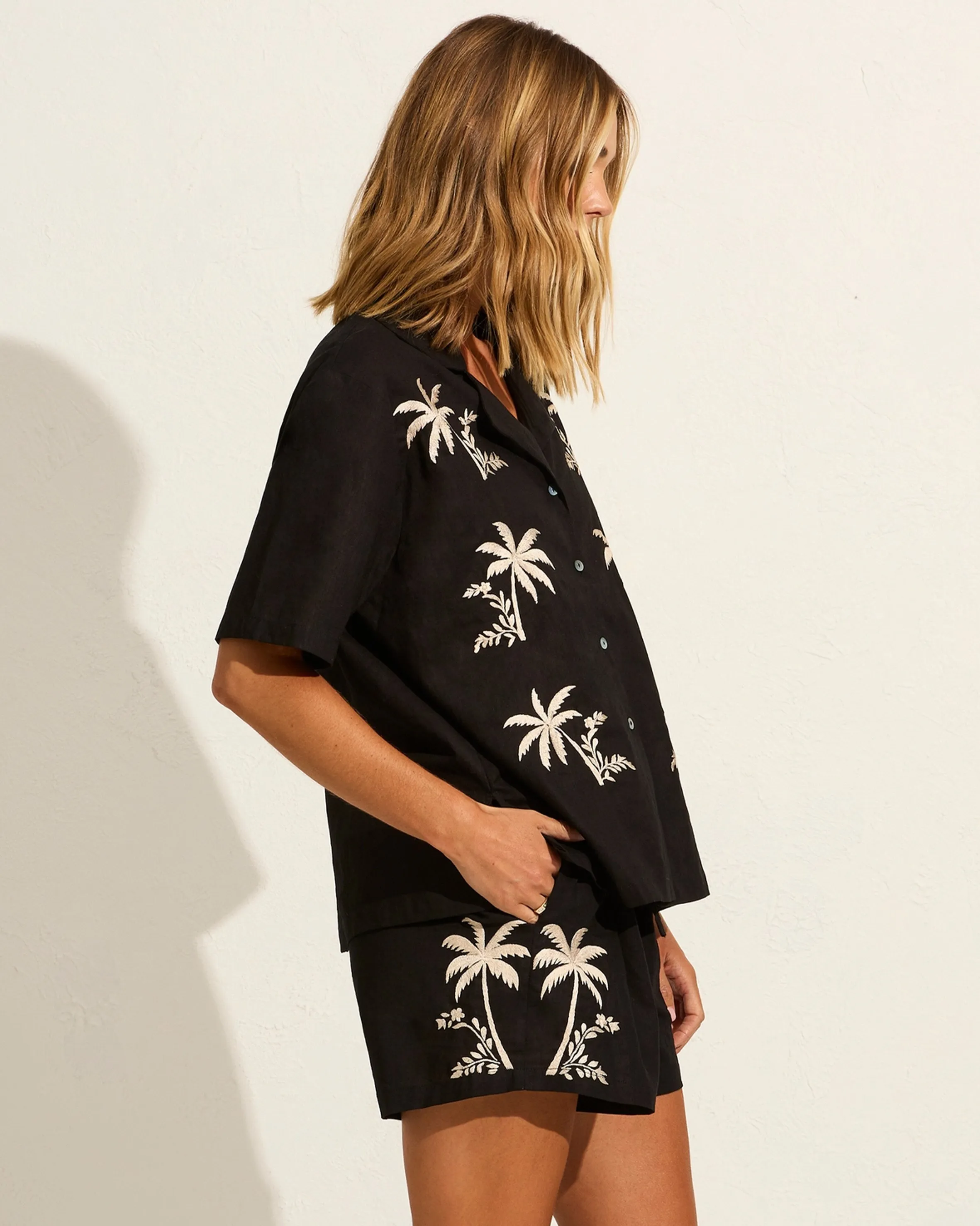 AUGUSTE THE LABEL Womens Joe Linen Short - Black