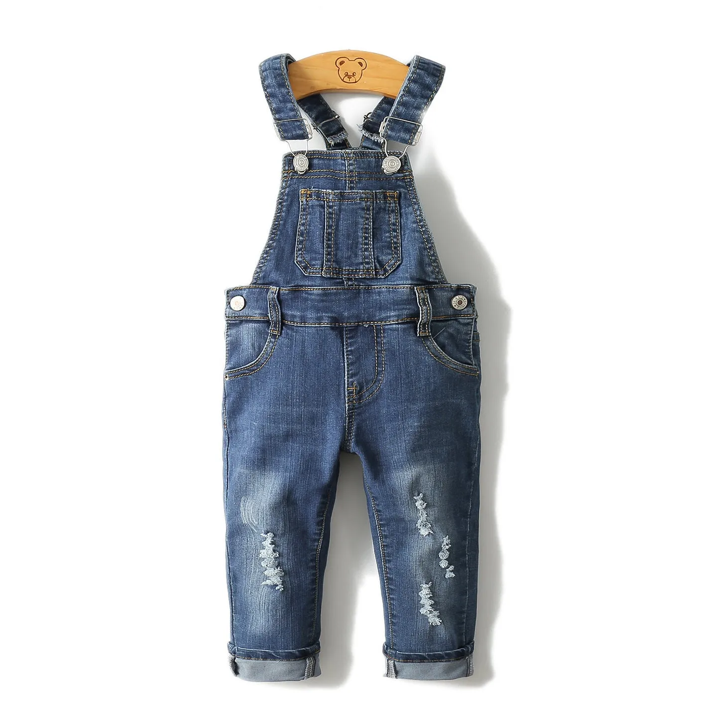 Baby Jeans Overalls Cute Denim Ripped Overalls