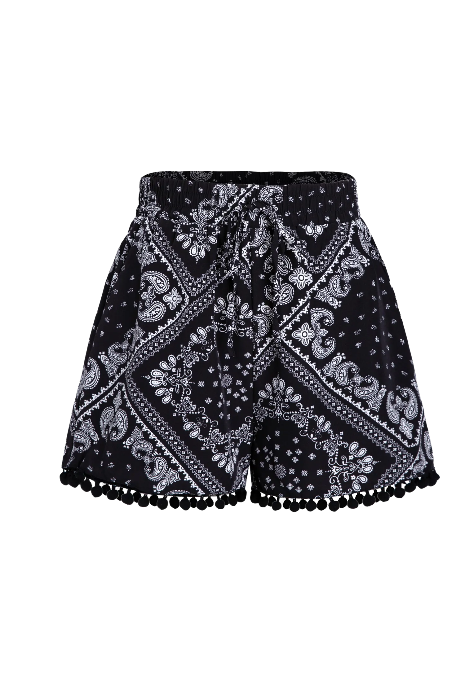 Bandana Print Pom Pom Shorts