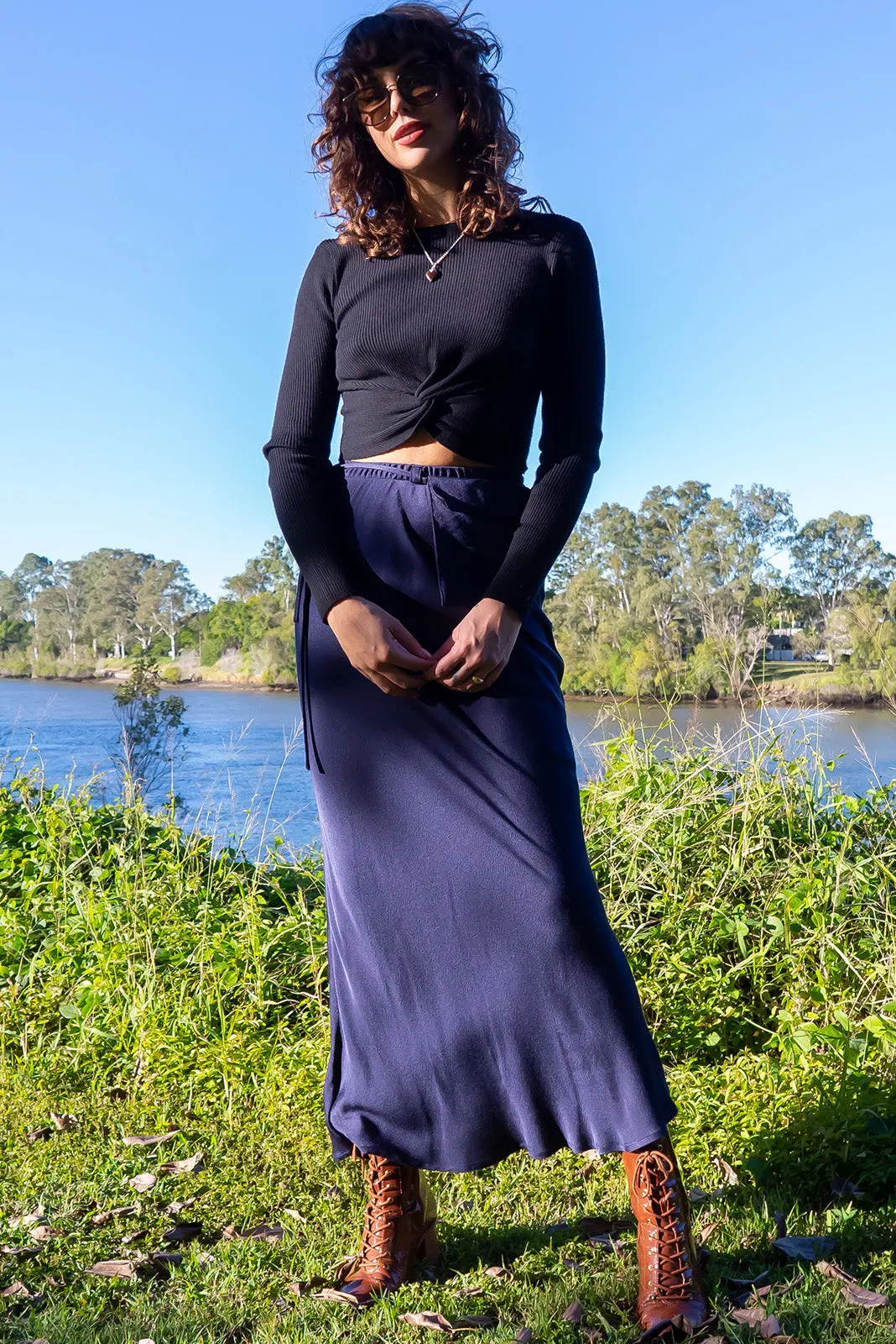 Bianca Midnight Bias Cut Maxi Skirt