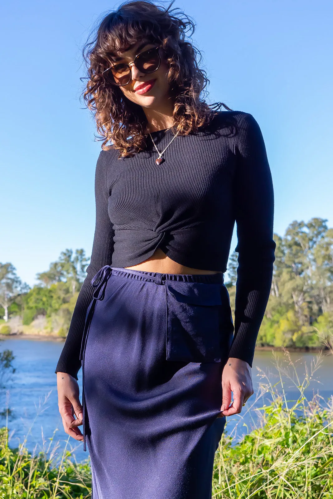 Bianca Midnight Bias Cut Maxi Skirt