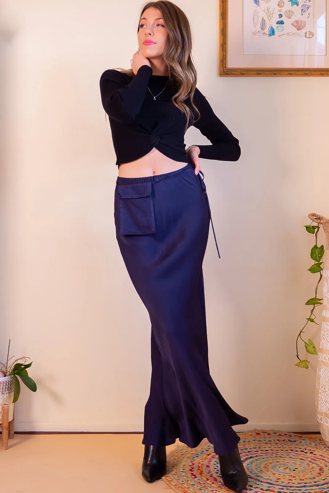Bianca Midnight Bias Cut Maxi Skirt