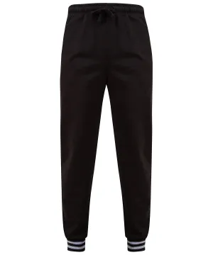 Black/Heather Grey - Joggers with striped cuffs