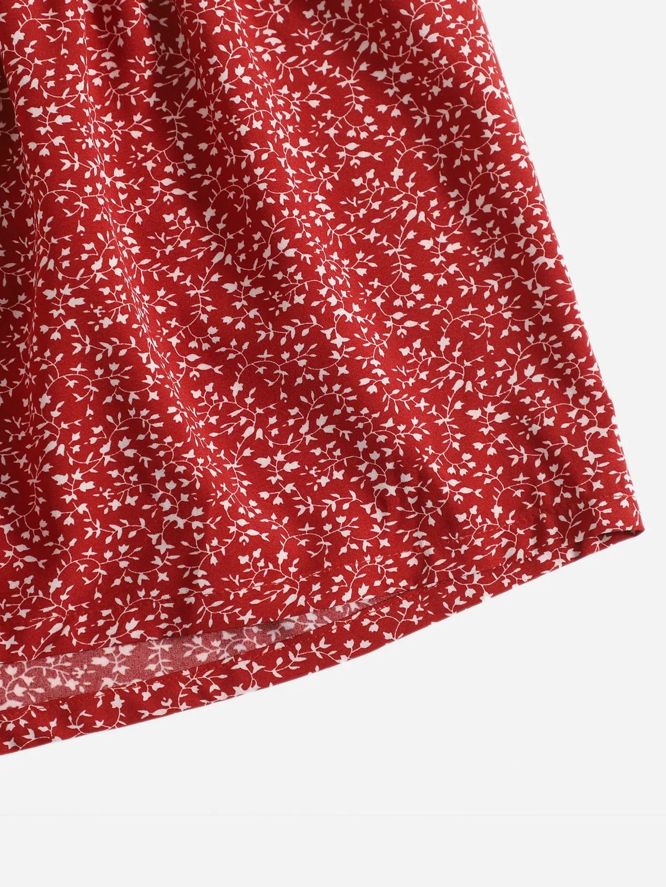 Boho All Over Print Shirred High Waist Women Shorts
