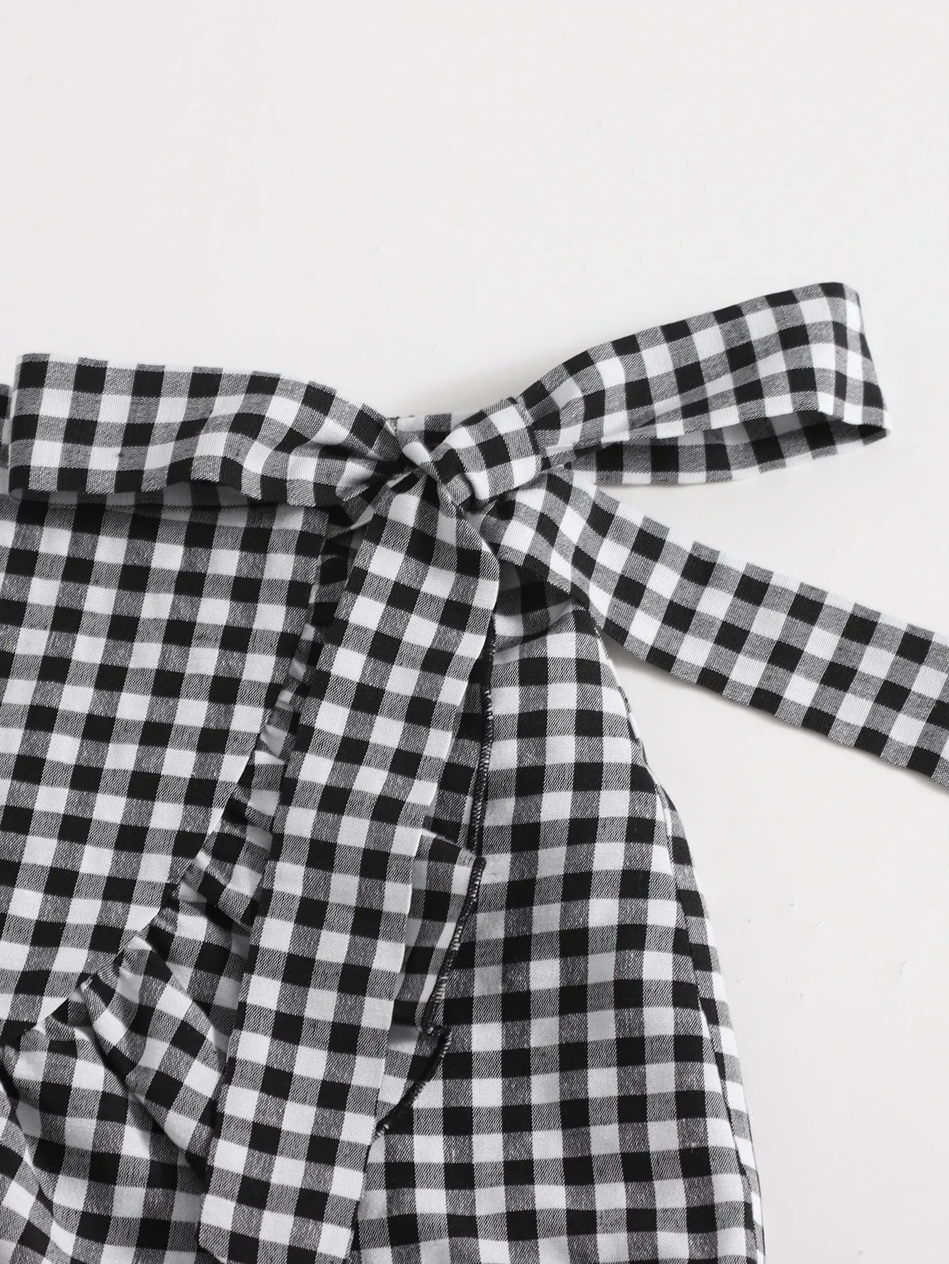 Boho Gingham Wrap Natural Women Shorts