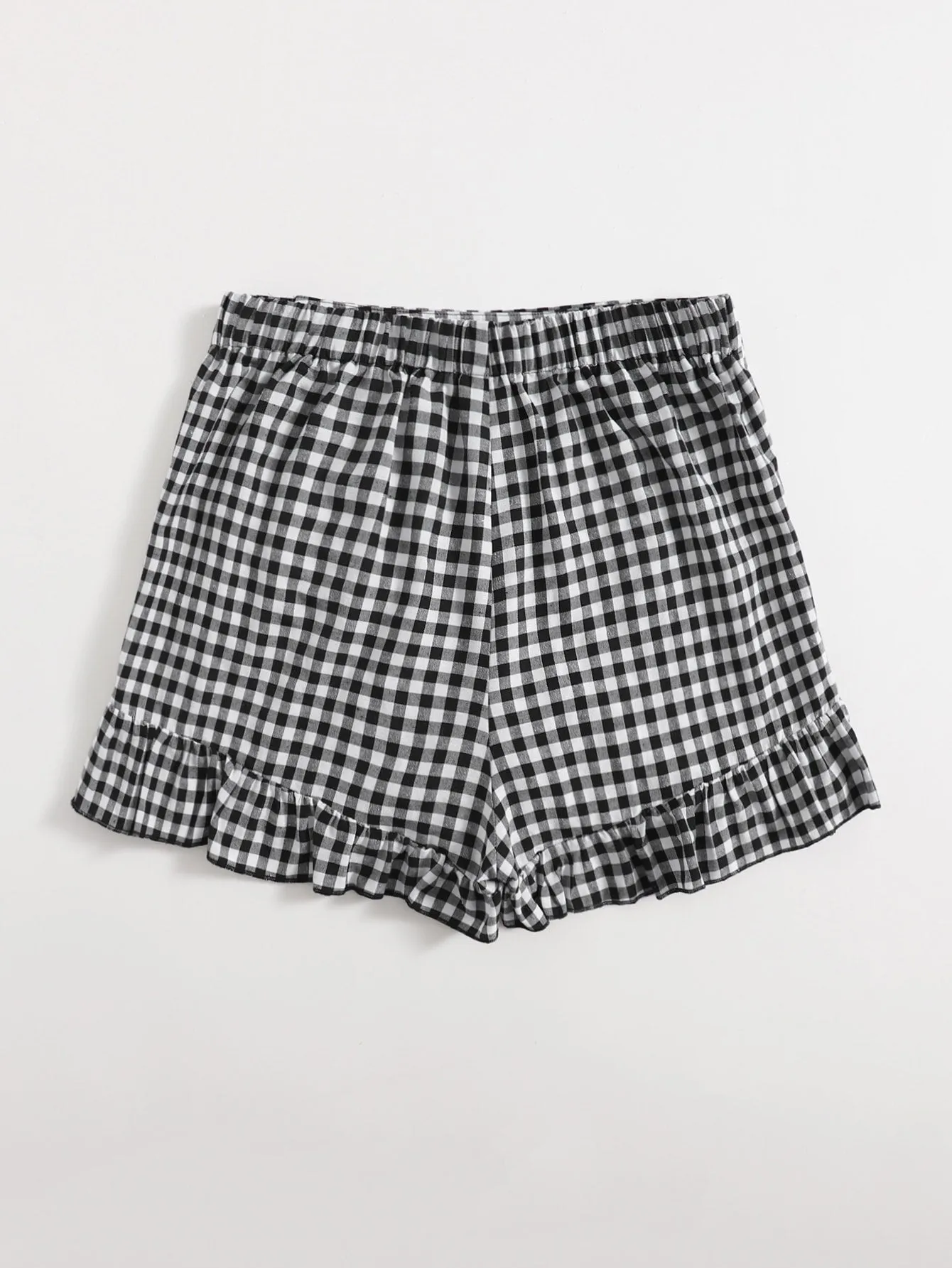 Boho Gingham Wrap Natural Women Shorts