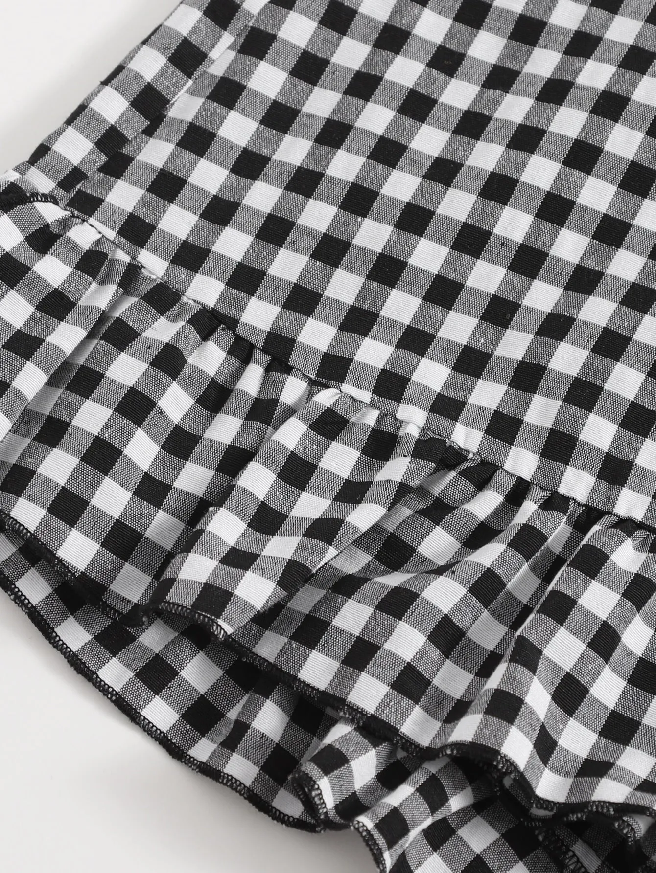 Boho Gingham Wrap Natural Women Shorts