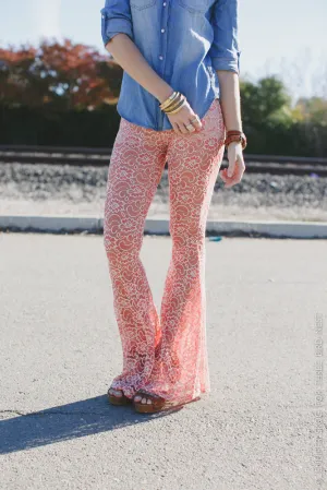 Boho Lace Bell Bottoms nicE HT
