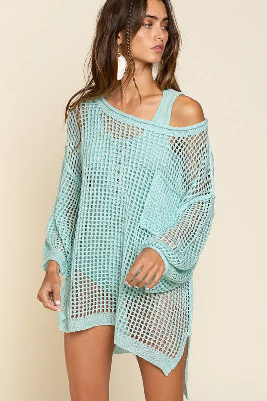 Boho Summer Fishnet Sweater