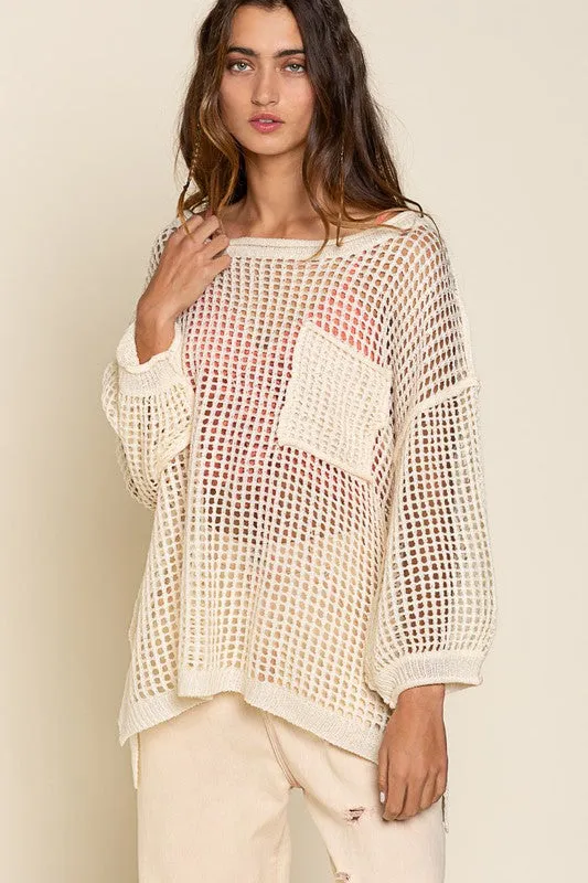 Boho Summer Fishnet Sweater