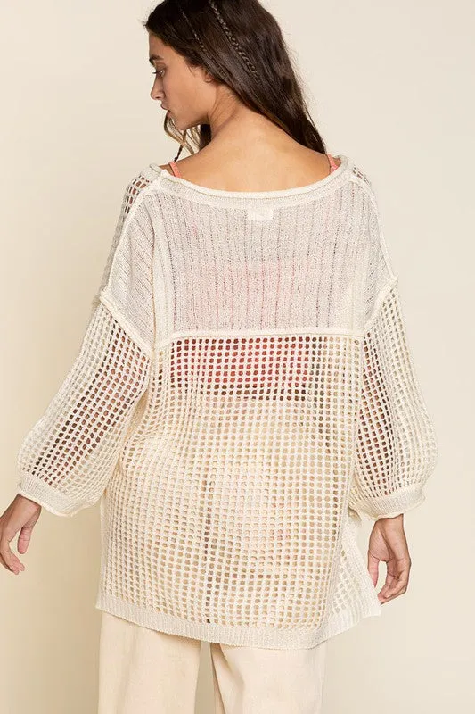 Boho Summer Fishnet Sweater