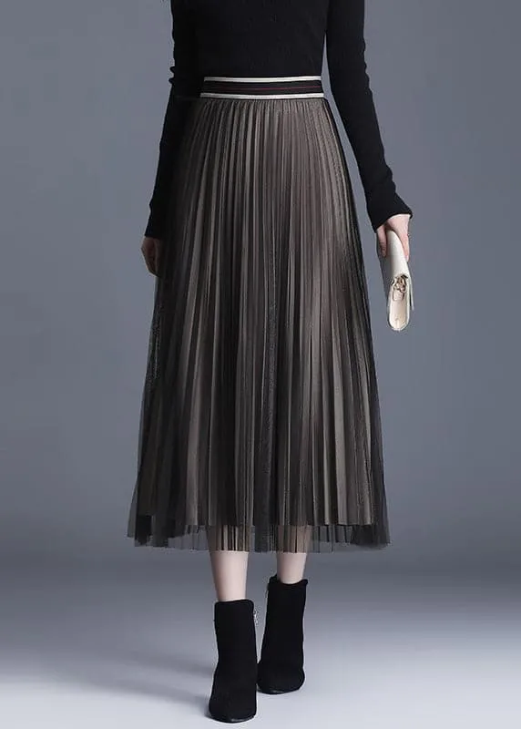 Chic Champagne Tulle Patchwork fashion A Line Fall Wear on both sides Skirts