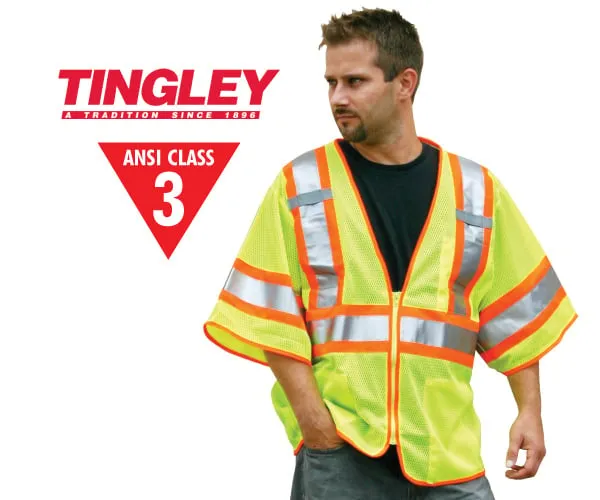 Class 3 Two-Tone Reflective Vest - Lime - S / M