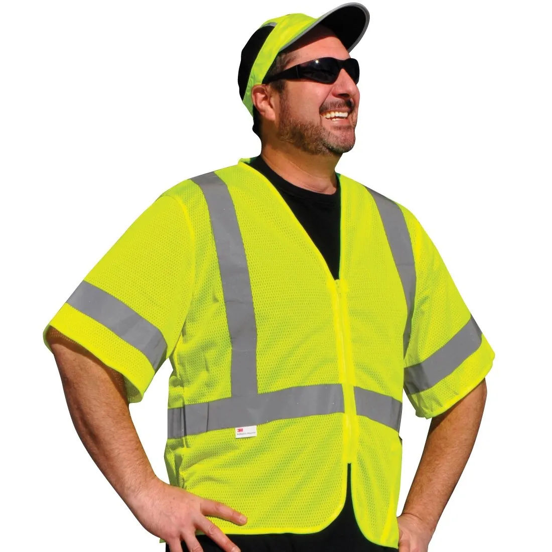 Class 3 Zip Vest Yellow Mesh  M/L