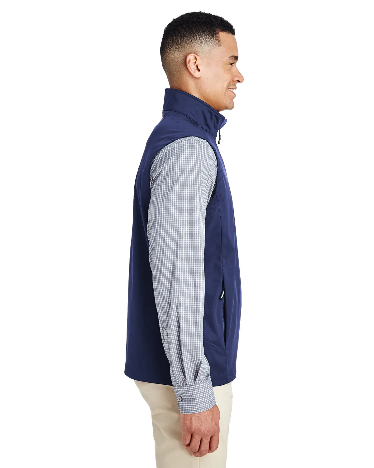 CORE365 Men's Techno Lite Three-Layer Knit Tech-Shell Quarter-Zip Vest