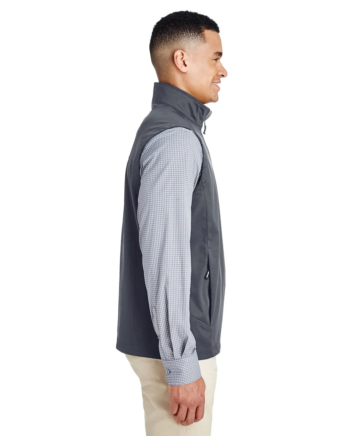 CORE365 Men's Techno Lite Three-Layer Knit Tech-Shell Quarter-Zip Vest