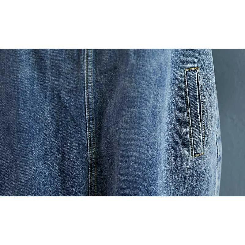 Distressed Washed Jeans Casual Crotch Women's Overall