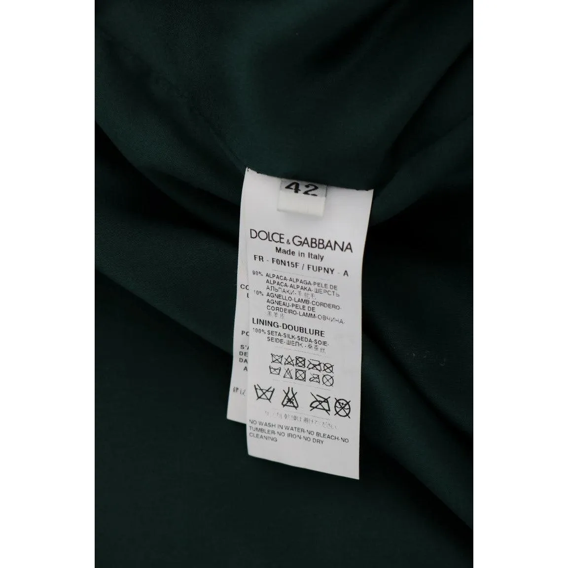 Dolce & Gabbana Exquisite Green Alpaca Fur Long Vest