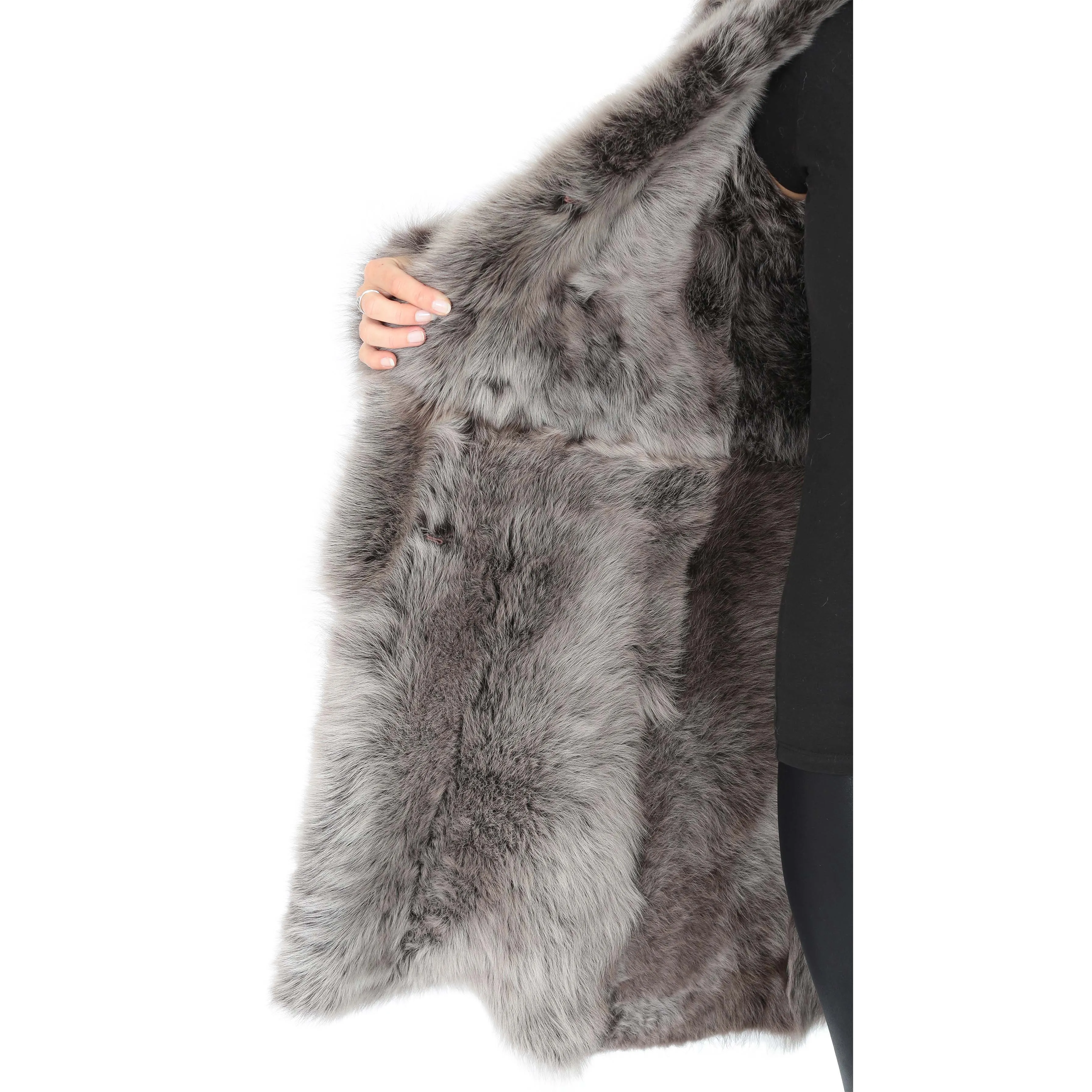 DR220 Women's Shearling Long Italian Sheepskin Leather Coat Brown