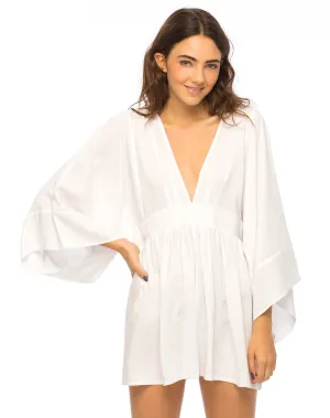 Eclipse Kimono Sleeve Playsuit in White