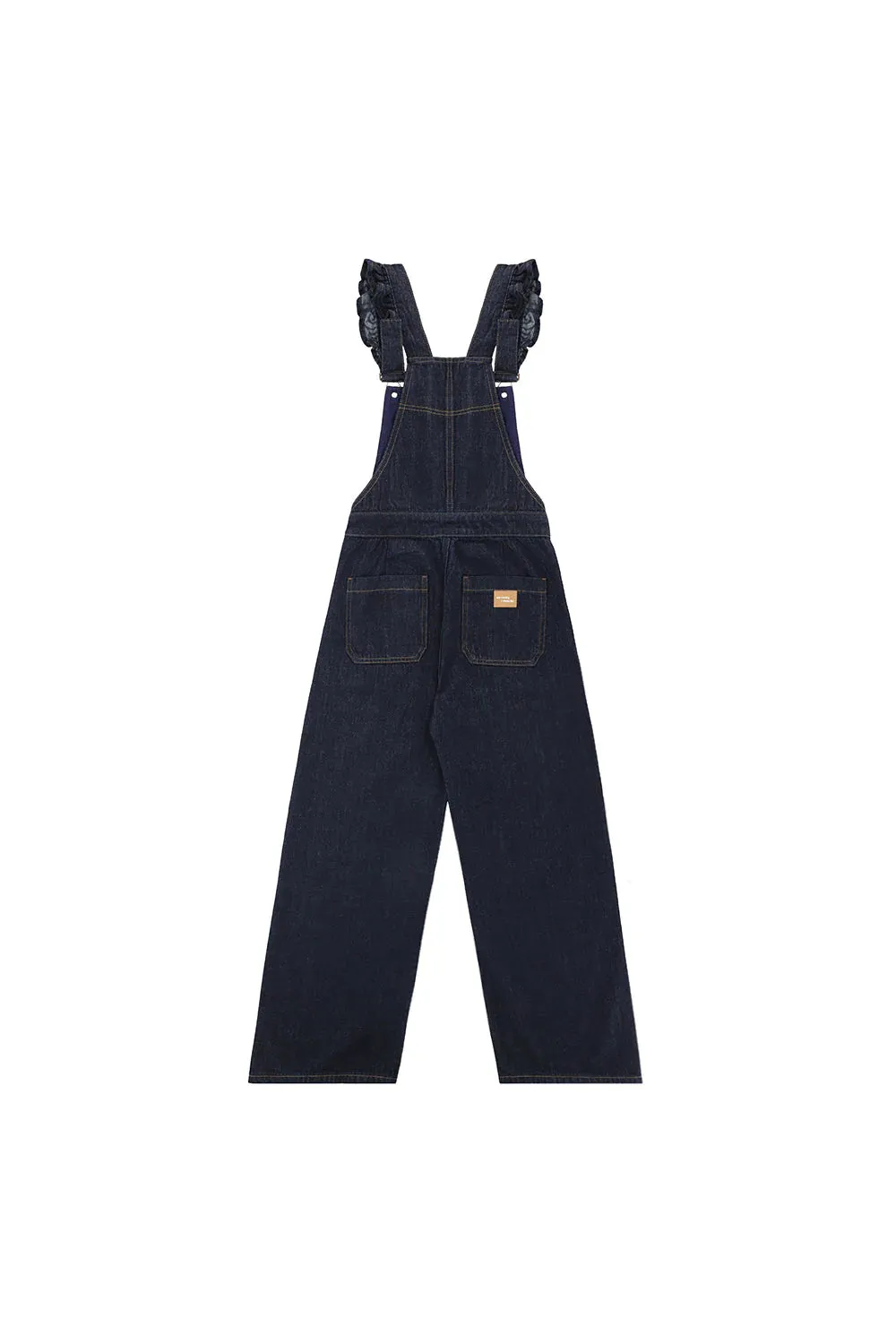 Elodie Frill Overalls Dark Indigo