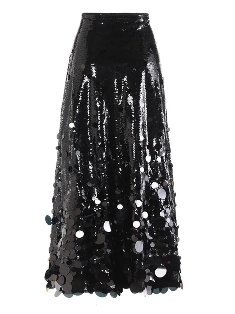 Everly High Waist Sequin Skirt