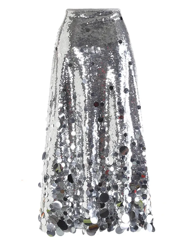 Everly High Waist Sequin Skirt