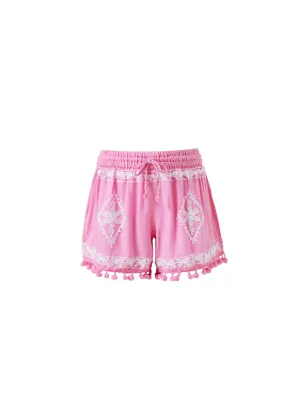 Girls Sienna Pale Pink White Shorts
