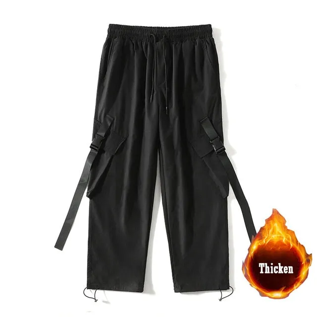 GOESRESTA Winter Cargo Pants Men Harajuku Hip Hop Streetwear Harem Pants Japanese Loose Casual Men's Pants Large Size Clothing