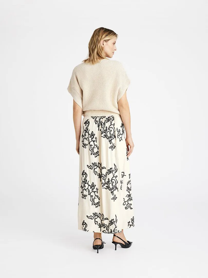 Gustav Mabell Cream/Black Floral Print Skirt