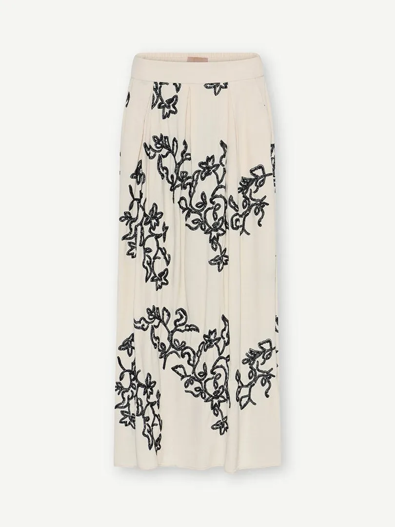 Gustav Mabell Cream/Black Floral Print Skirt