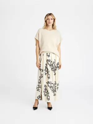 Gustav Mabell Cream/Black Floral Print Skirt