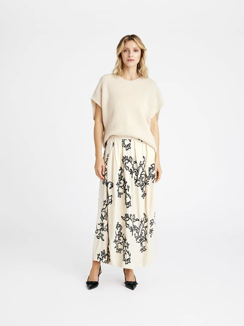 Gustav Mabell Cream/Black Floral Print Skirt