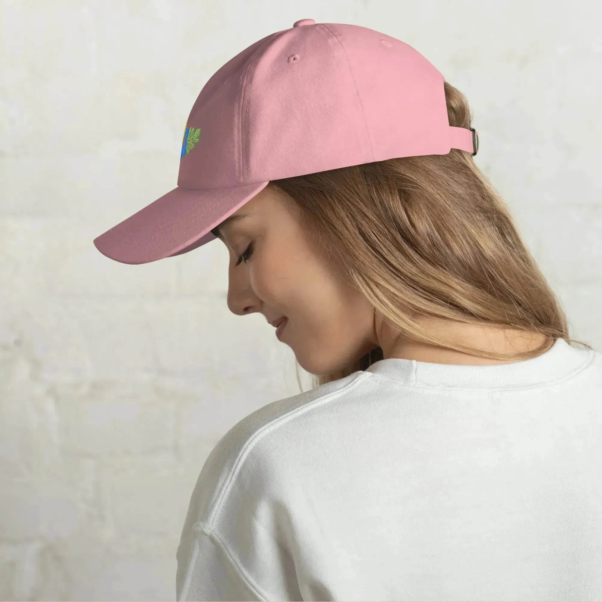 Hawaiian Tropical Leaves Embroidered Dad Hat