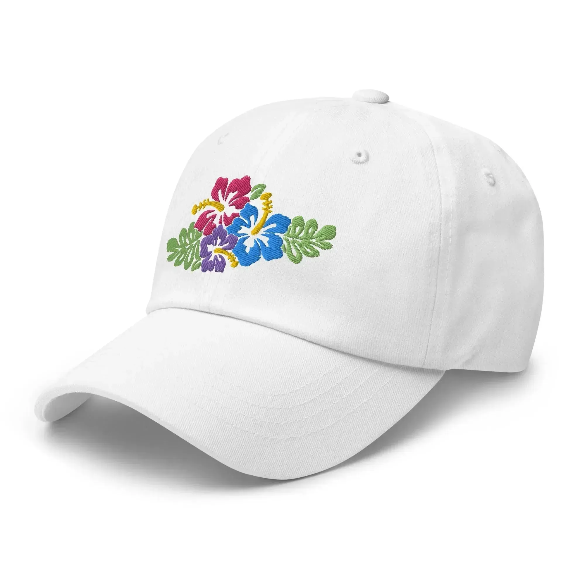 Hawaiian Tropical Leaves Embroidered Dad Hat