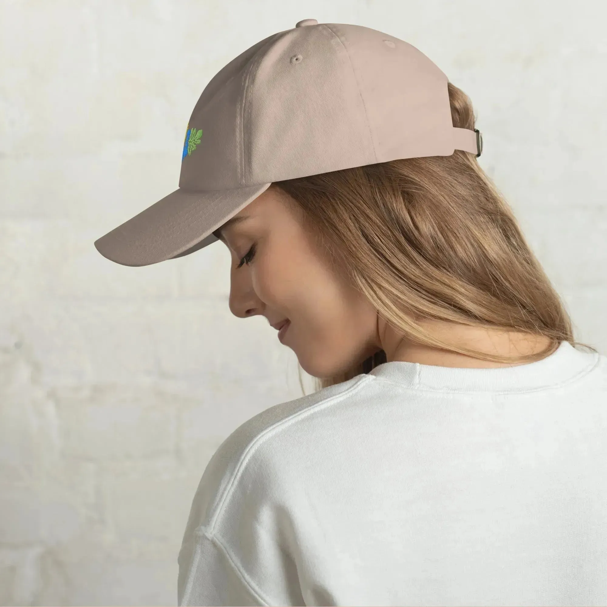 Hawaiian Tropical Leaves Embroidered Dad Hat