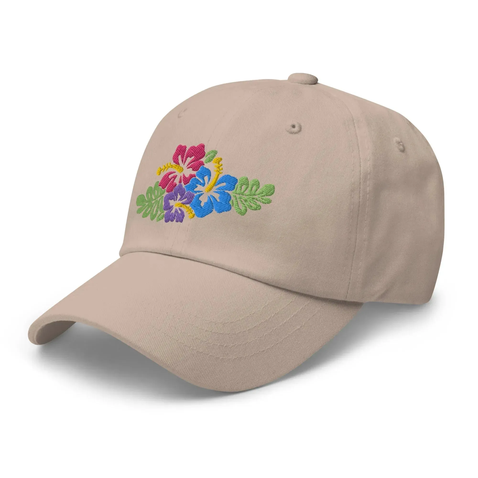 Hawaiian Tropical Leaves Embroidered Dad Hat