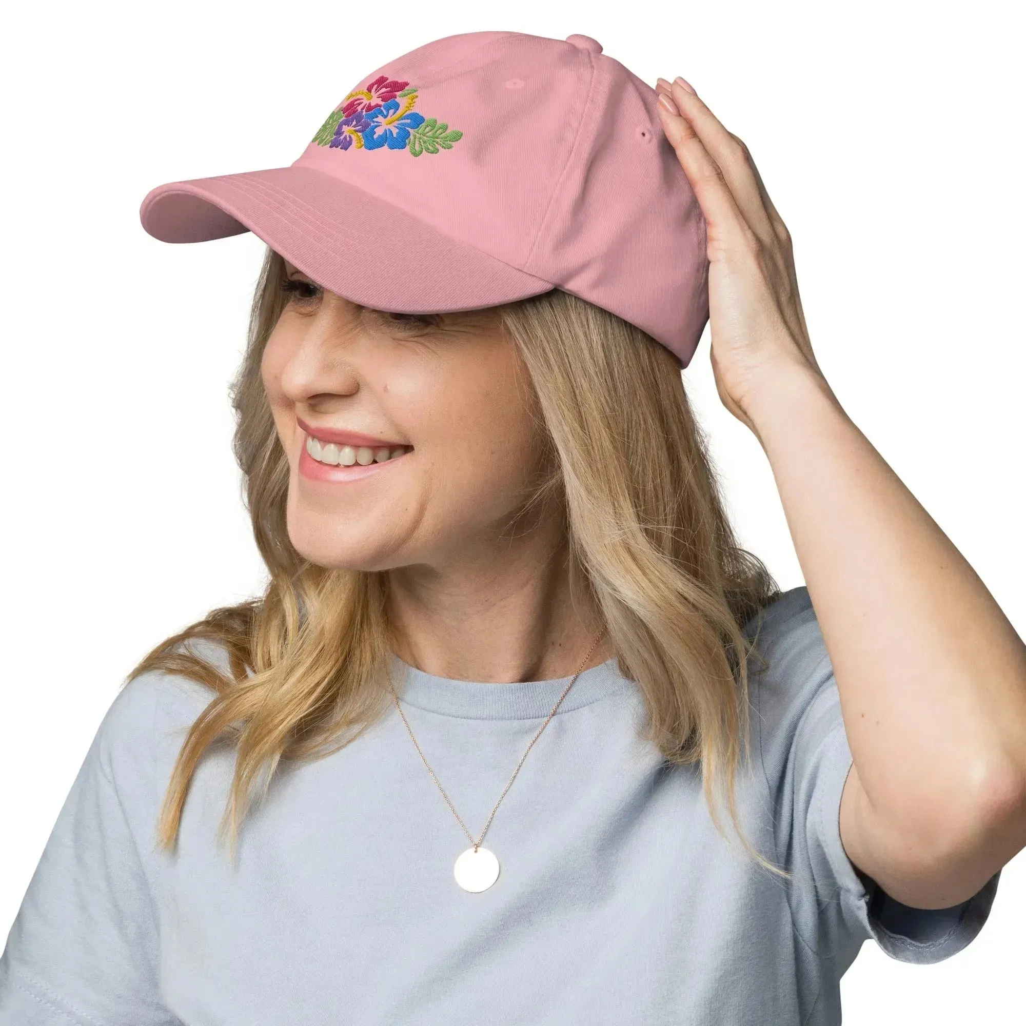 Hawaiian Tropical Leaves Embroidered Dad Hat