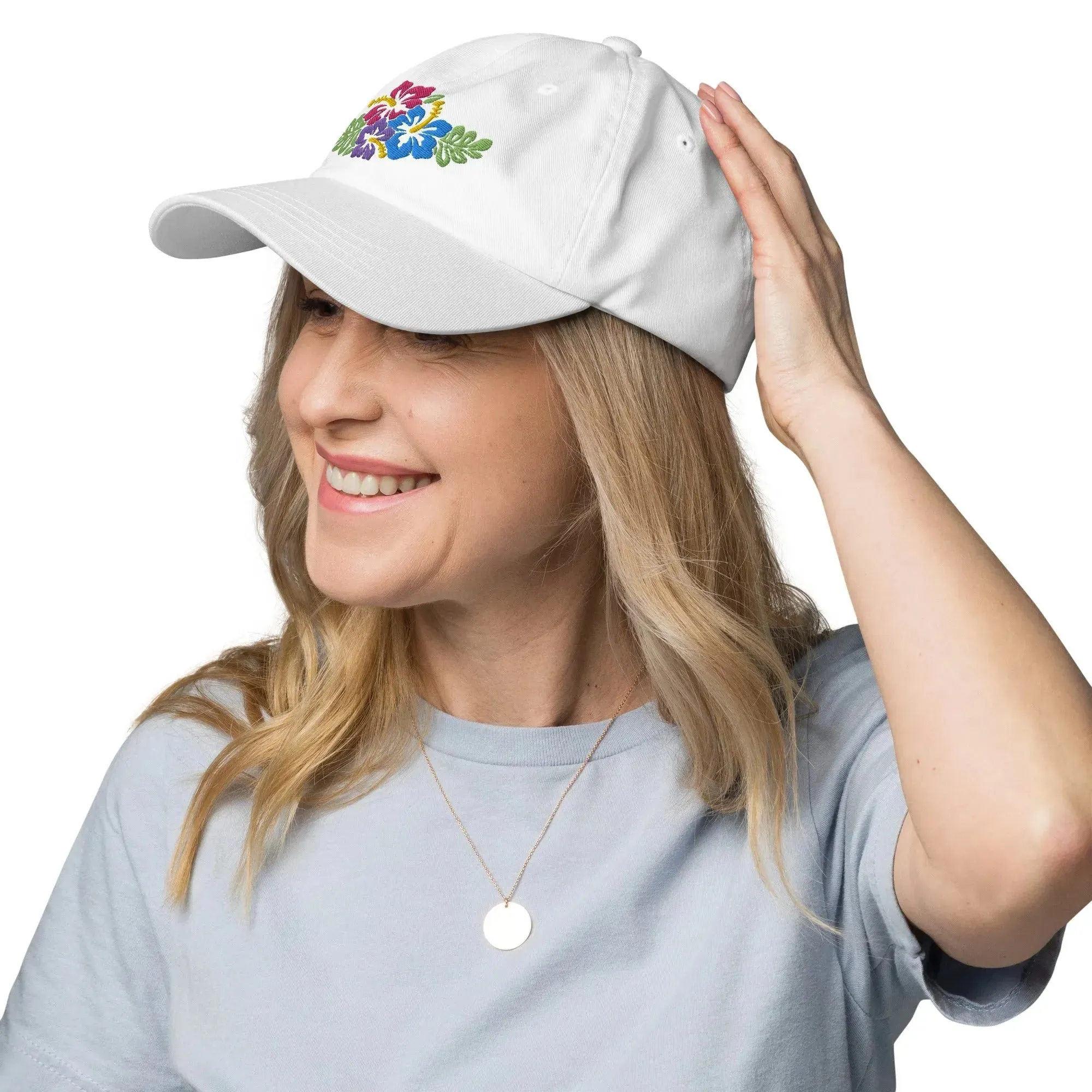 Hawaiian Tropical Leaves Embroidered Dad Hat