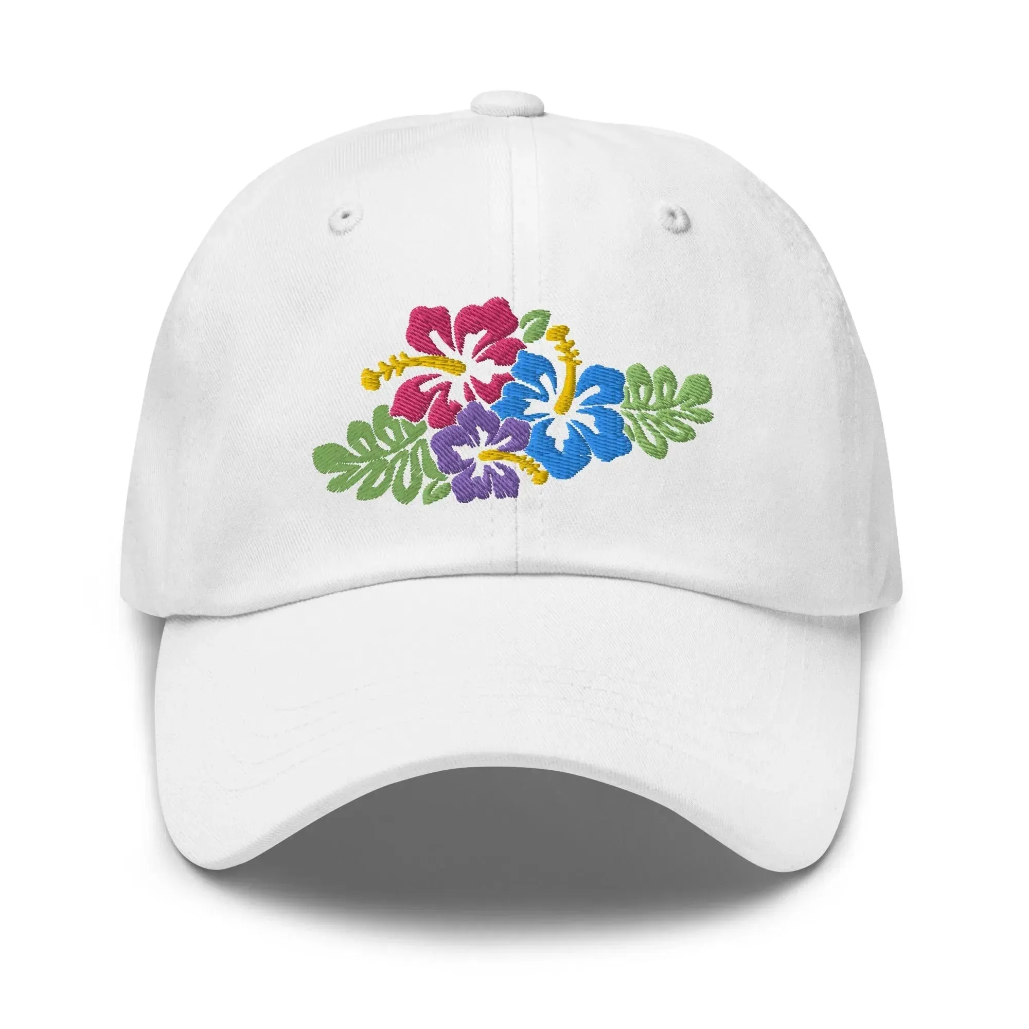 Hawaiian Tropical Leaves Embroidered Dad Hat