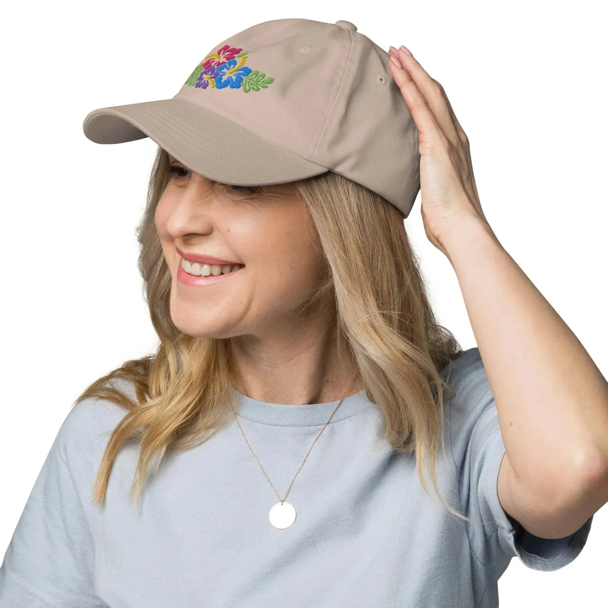 Hawaiian Tropical Leaves Embroidered Dad Hat